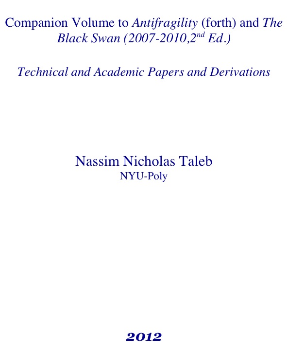 The Black Swan Report › Nassim Taleb Releases Companion Volume to